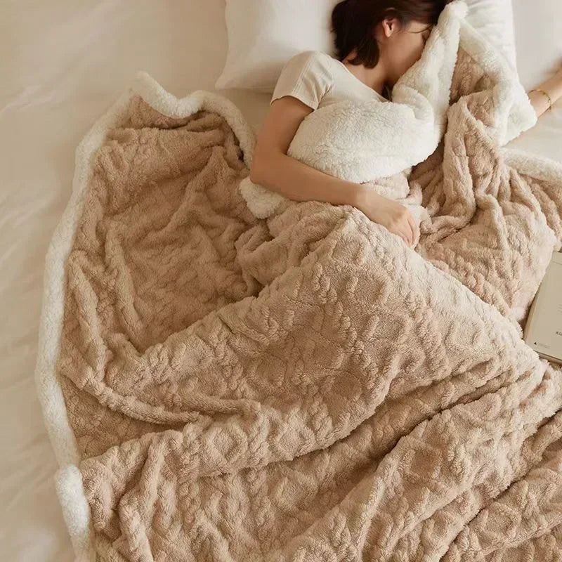 Dikke Microvezel Fleece Deken – Dubbelzijdig Warm & Superzacht Comfort-Home Decor-DeWoonVallei-Beige-70x100cm-DeWoonVallei