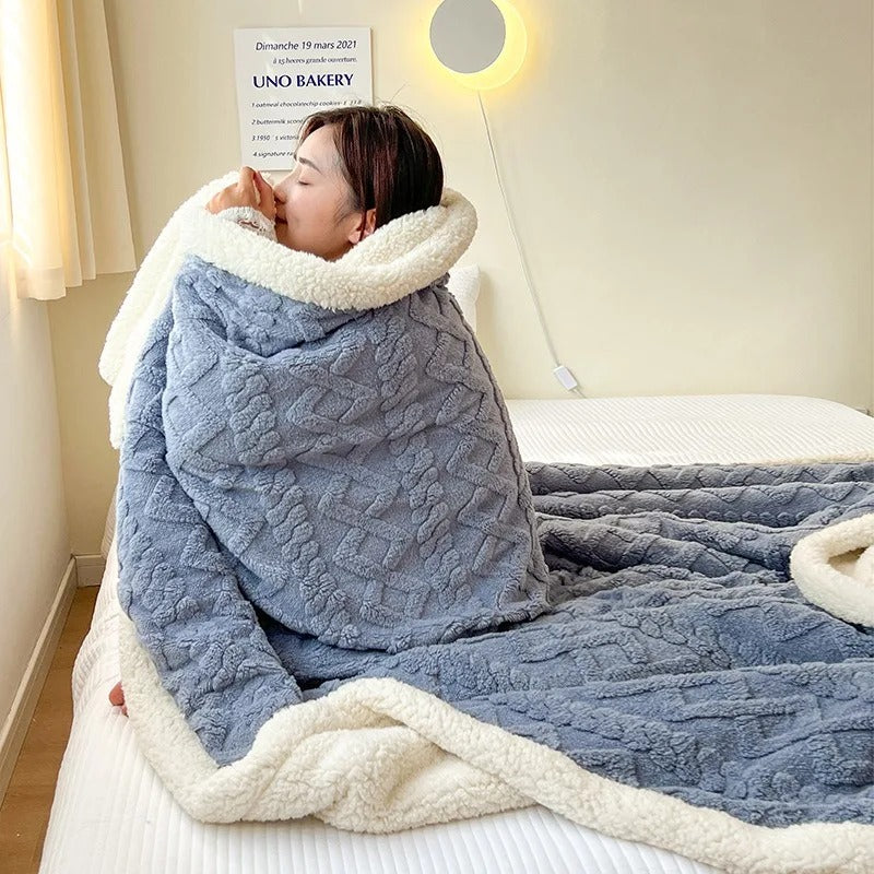 Dikke Microvezel Fleece Deken – Dubbelzijdig Warm & Superzacht Comfort-Home Decor-DeWoonVallei-Blauw-70x100cm-DeWoonVallei