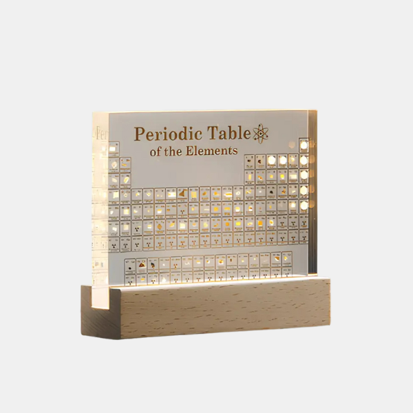 Displaytafel met Echte Elementen Verlicht Acryl Decor voor Leren en Inspiratie-Artwork-DeWoonVallei-DeWoonVallei