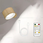 Draadloze Wandlamp – Magnetische Bevestiging, 360° Rotatie & Oplaadbaar Dimbaar Licht-Lamp-DeWoonVallei-Hout-Aanraakbediening-DeWoonVallei