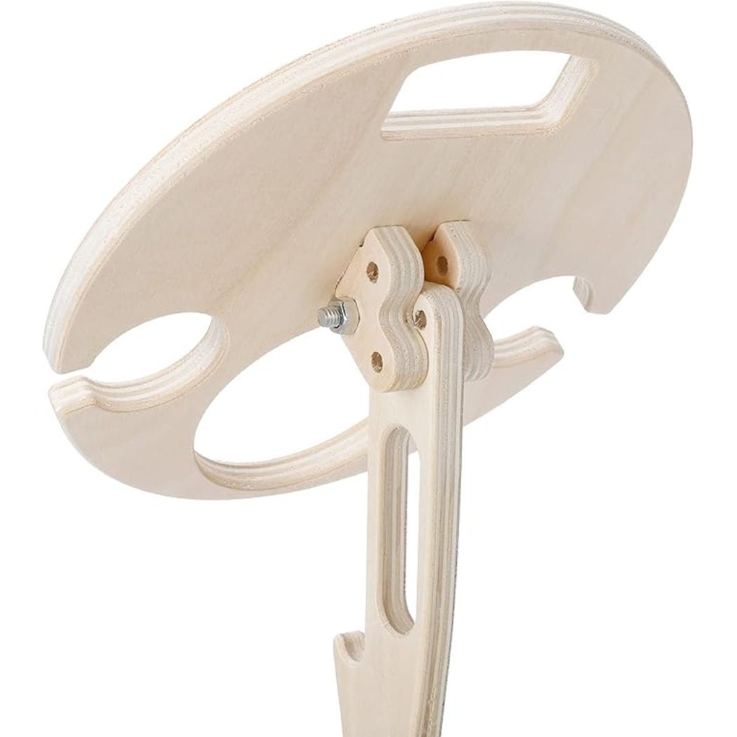 Draagbare Houten Wijnpicknicktafel – Elegant Ontwerp met Glashouders & Snackschaal-Home & Garden-DeWoonVallei-DeWoonVallei