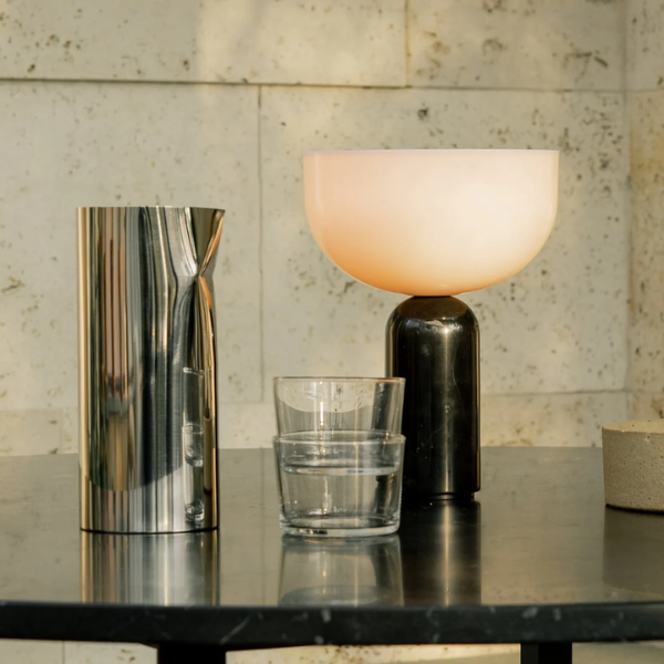 Draagbare Marmeren Tafellamp Sculpturaal Ontwerp met Draadloos Sfeerverlichting-Table Lamps-DeWoonVallei-Zwart-DeWoonVallei