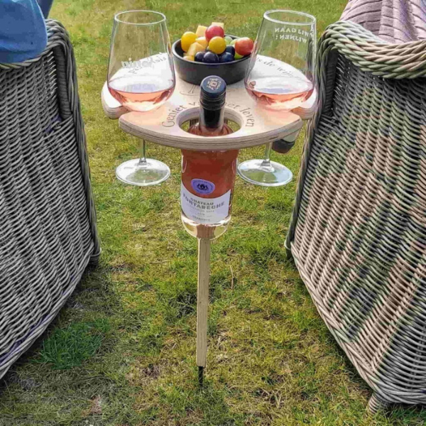 Draagbare Outdoor Wijntafel Houten Picknickstand Voor Stabiel en Druppelloos Wijnplezier-Tables-DeWoonVallei-DeWoonVallei