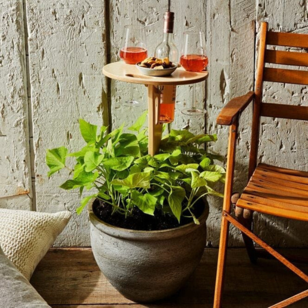 Draagbare Outdoor Wijntafel Houten Picknickstand Voor Stabiel en Druppelloos Wijnplezier-Tables-DeWoonVallei-DeWoonVallei