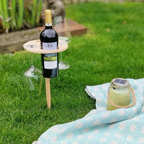 Draagbare Outdoor Wijntafel Houten Picknickstand Voor Stabiel en Druppelloos Wijnplezier-Tables-DeWoonVallei-DeWoonVallei