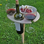 Draagbare Outdoor Wijntafel Houten Picknickstand Voor Stabiel en Druppelloos Wijnplezier-Tables-DeWoonVallei-DeWoonVallei