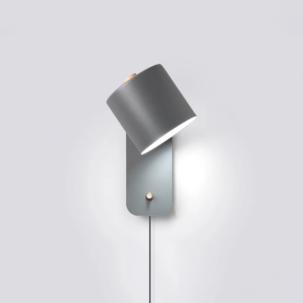 Draaibare Cilinder Wandlamp Minimalistisch Ontwerp Verstelbare 350° Verlichting-Wall lamp-DeWoonVallei-Dia 13 cm x H 30 cm-Grijs-DeWoonVallei