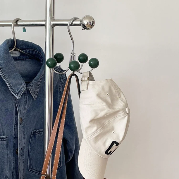 Draaiende Houten Bol Haak 5 Kleuren, Ruimtebesparend & Stijlvol-Hanger-DeWoonVallei-DeWoonVallei