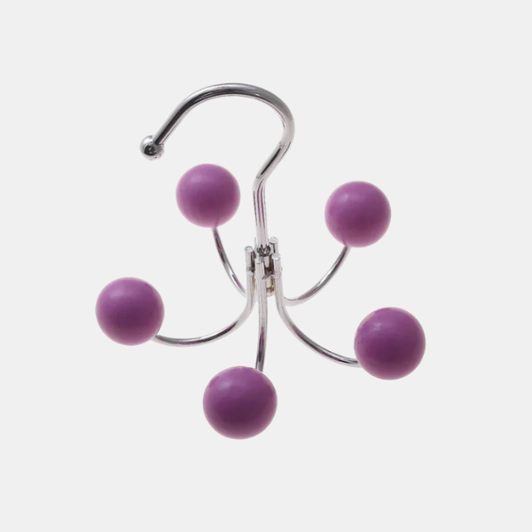 Draaiende Houten Bol Haak 5 Kleuren, Ruimtebesparend & Stijlvol-Hanger-DeWoonVallei-Paars-DeWoonVallei