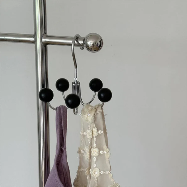 Draaiende Houten Bol Haak 5 Kleuren, Ruimtebesparend & Stijlvol-Hanger-DeWoonVallei-Zwart-DeWoonVallei