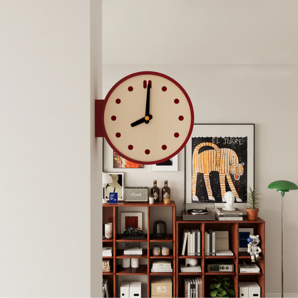 Dubbele Hoekwandklok Minimalistisch Retro Design voor Huisdecoratie-Clocks-DeWoonVallei-DeWoonVallei