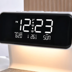Duidelijke LCD-wekker met dimbare LED en draadloze oplader-Alarm Clocks-DeWoonVallei-DeWoonVallei