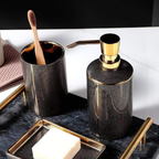Elegant Badkamer Accessoire Set met Gouden Accenten voor Moderne Woningen-Bathroom Accessories-DeWoonVallei-DeWoonVallei