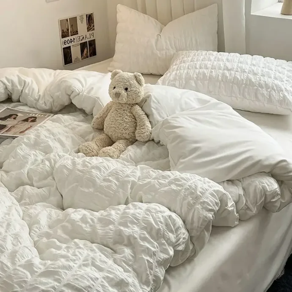 Elegant Seersucker Beddengoedset Zacht, Ademend en Kreukvrij Luxe voor een Verfrissende Nachtrust-Bedding-DeWoonVallei-DeWoonVallei