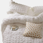 Elegant Seersucker Beddengoedset Zacht, Ademend en Kreukvrij Luxe voor een Verfrissende Nachtrust-Bedding-DeWoonVallei-Wit-Tweeling 150x200cm 4 Stuks-DeWoonVallei