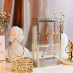 Elegante Glazen Sieraden Displaykast met Zilveren Kantdecor Organizer-Jewelry box-DeWoonVallei-DeWoonVallei