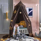 Elegante Hangende Bedhemel Zachte Decoratieve Tent voor de Kinderkamer-Bed Canopy-DeWoonVallei-Donkerkoffie-DeWoonVallei