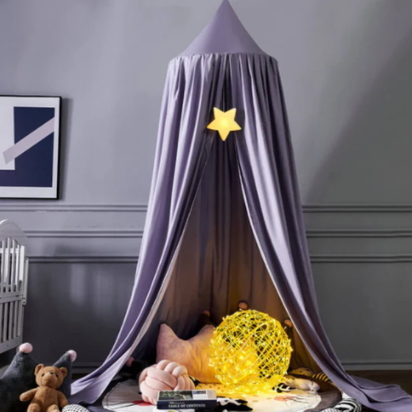 Elegante Hangende Bedhemel Zachte Decoratieve Tent voor de Kinderkamer-Bed Canopy-DeWoonVallei-Paars-DeWoonVallei