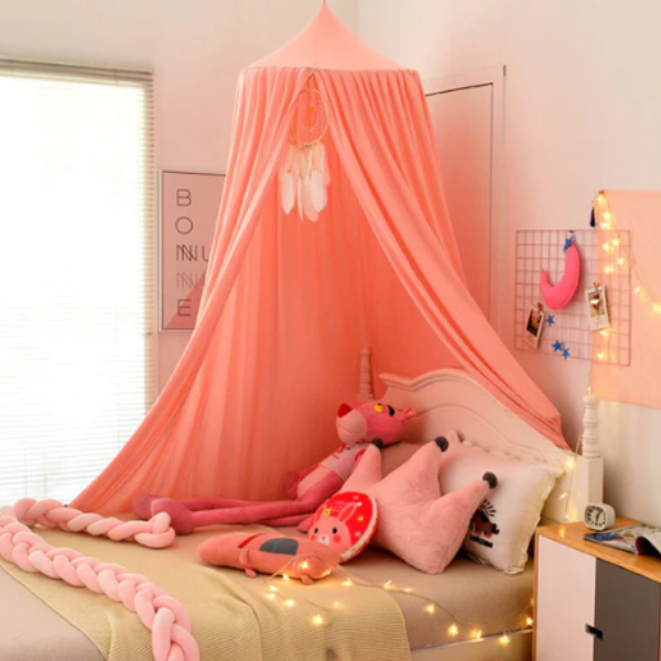 Elegante Hangende Bedhemel Zachte Decoratieve Tent voor de Kinderkamer-Bed Canopy-DeWoonVallei-Roze-DeWoonVallei