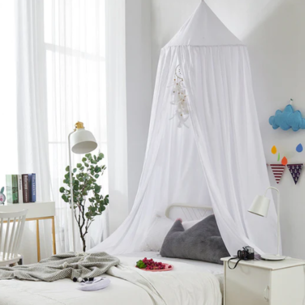 Elegante Hangende Bedhemel Zachte Decoratieve Tent voor de Kinderkamer-Bed Canopy-DeWoonVallei-Wit-DeWoonVallei