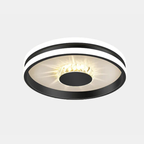 Elegante Kristallen Plafondlamp Gouden Afwerking met LED Verlichting-Ceiling Lamp-DeWoonVallei-Zwart-Rond (B26 x H6 cm)-Wit Licht-DeWoonVallei