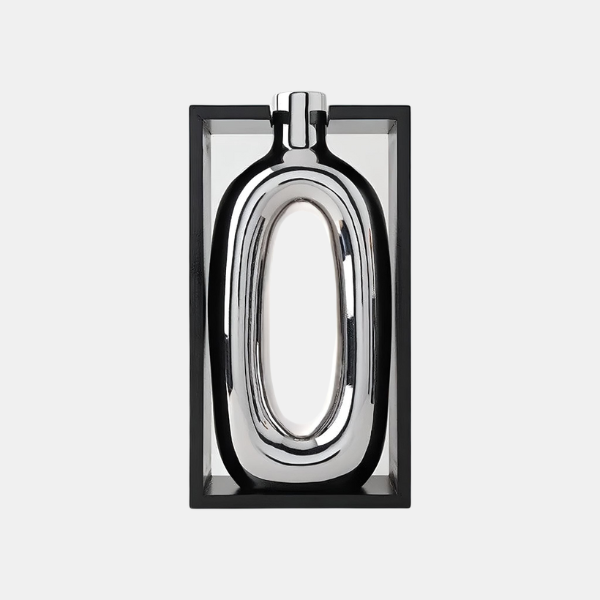 Elegante Zilveren Vaas Modern Minimalistisch Ontwerp met Decoratieve Doos voor Stijlvolle Interieurs-Vase-DeWoonVallei-DeWoonVallei