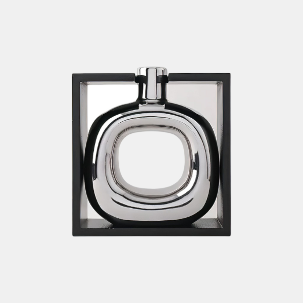 Elegante Zilveren Vaas Modern Minimalistisch Ontwerp met Decoratieve Doos voor Stijlvolle Interieurs-Vase-DeWoonVallei-DeWoonVallei