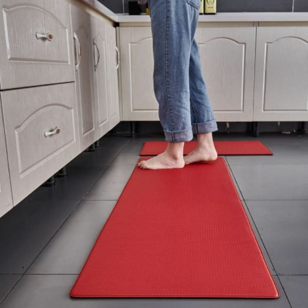 Ergonomische Comfort Keukenmat Zachte Ondersteuning en Antislip Ontwerp voor Pijnvrij Koken-Indoor Mats-DeWoonVallei-Rood-45X75Cm-DeWoonVallei