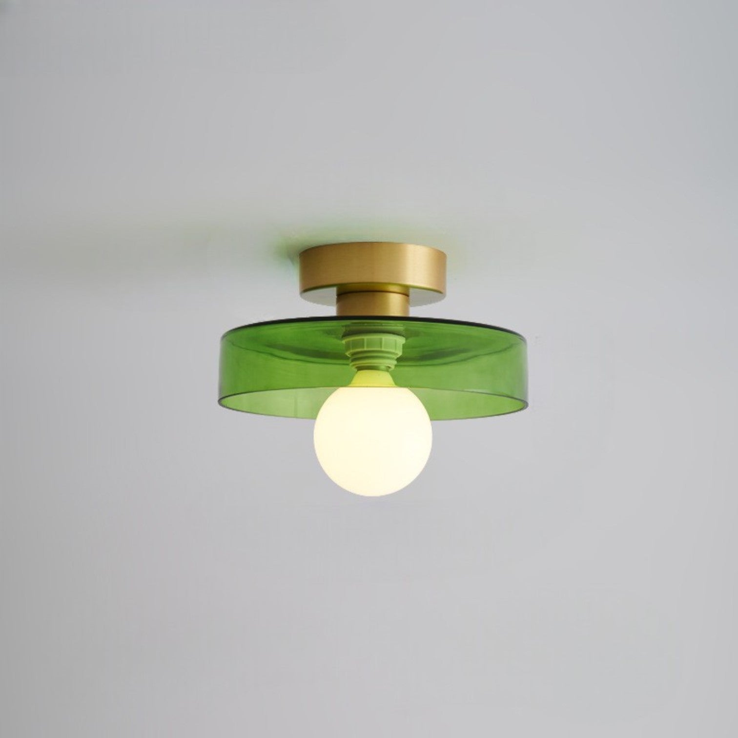 Franse Bauhaus Plafondlamp – Modernistische Elegantie met Warm Licht en Tijdloos Ontwerp-DeWoonVallei-Goud/groen-DeWoonVallei