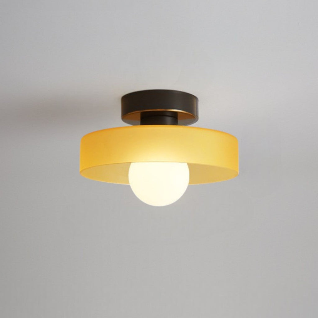 Franse Bauhaus Plafondlamp – Modernistische Elegantie met Warm Licht en Tijdloos Ontwerp-DeWoonVallei-Zwart/oranje-DeWoonVallei