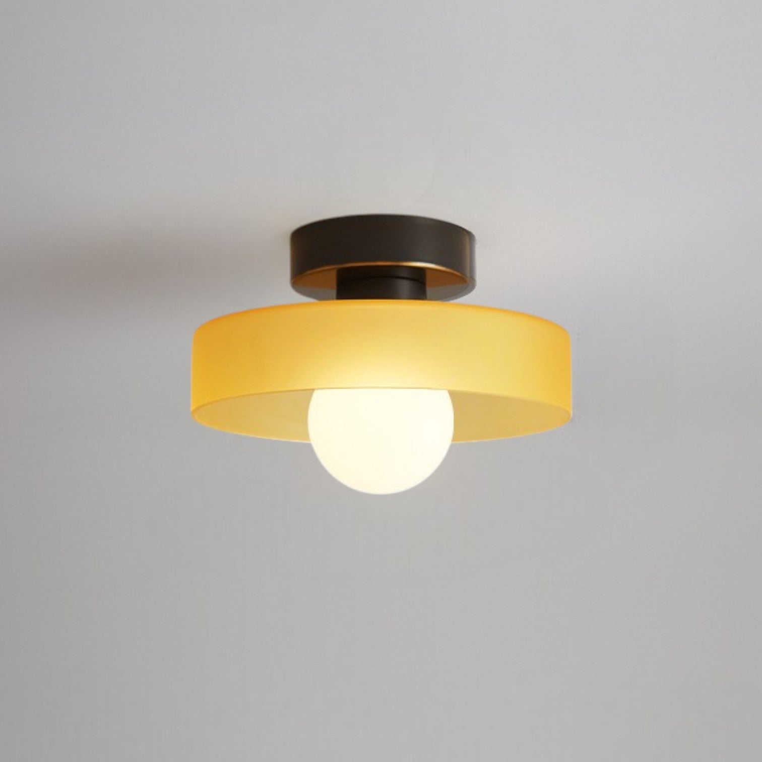 Franse Bauhaus Plafondlamp – Modernistische Elegantie met Warm Licht en Tijdloos Ontwerp-DeWoonVallei-Zwart/oranje-DeWoonVallei