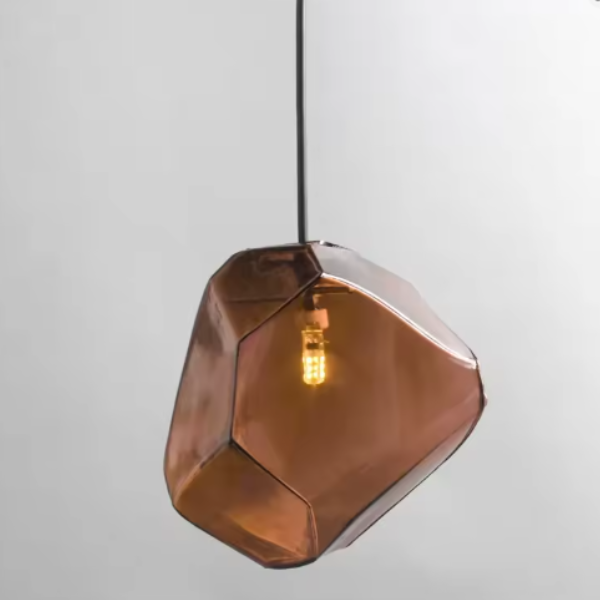 Gekleurde Glas Rock Hanglamp Plafondlamp Stijlvol Ontwerp met Warme Sfeer-Hanging Lamp-DeWoonVallei-DeWoonVallei