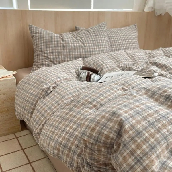 Geometrisch Katoenen Dekbedovertrek Set Zacht Ademend Comfort voor Slaapkamer-Bedding-DeWoonVallei-Koningin 200x220 cm-C-DeWoonVallei