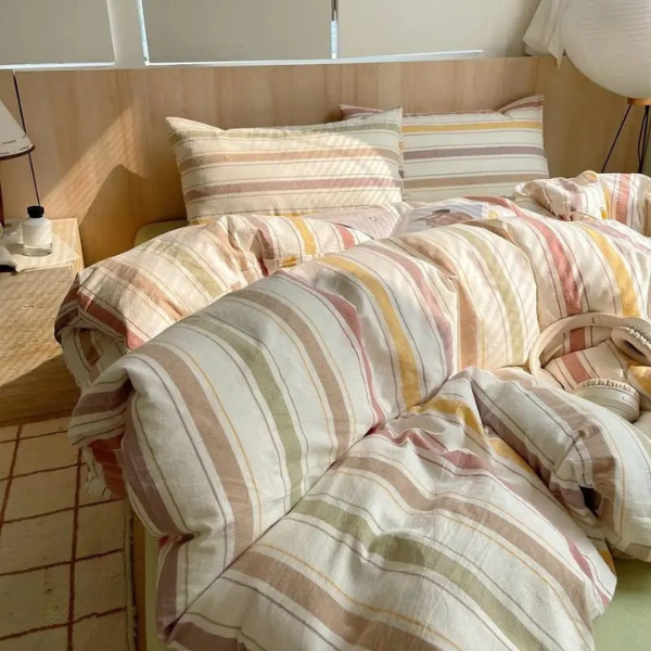 Geometrisch Katoenen Dekbedovertrek Set Zacht Ademend Comfort voor Slaapkamer-Bedding-DeWoonVallei-Koningin 200x220 cm-H-DeWoonVallei