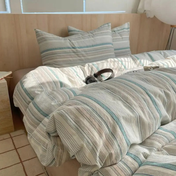 Geometrisch Katoenen Dekbedovertrek Set Zacht Ademend Comfort voor Slaapkamer-Bedding-DeWoonVallei-Koningin 200x220 cm-J-DeWoonVallei
