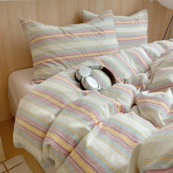 Geometrisch Katoenen Dekbedovertrek Set Zacht Ademend Comfort voor Slaapkamer-Bedding-DeWoonVallei-Koningin 200x220 cm-M-DeWoonVallei