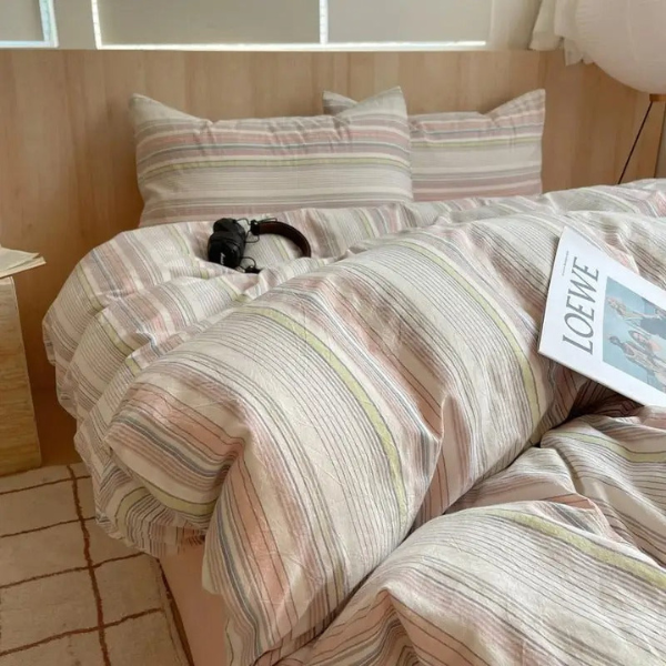 Geometrisch Katoenen Dekbedovertrek Set Zacht Ademend Comfort voor Slaapkamer-Bedding-DeWoonVallei-Koningin 200x220 cm-N-DeWoonVallei