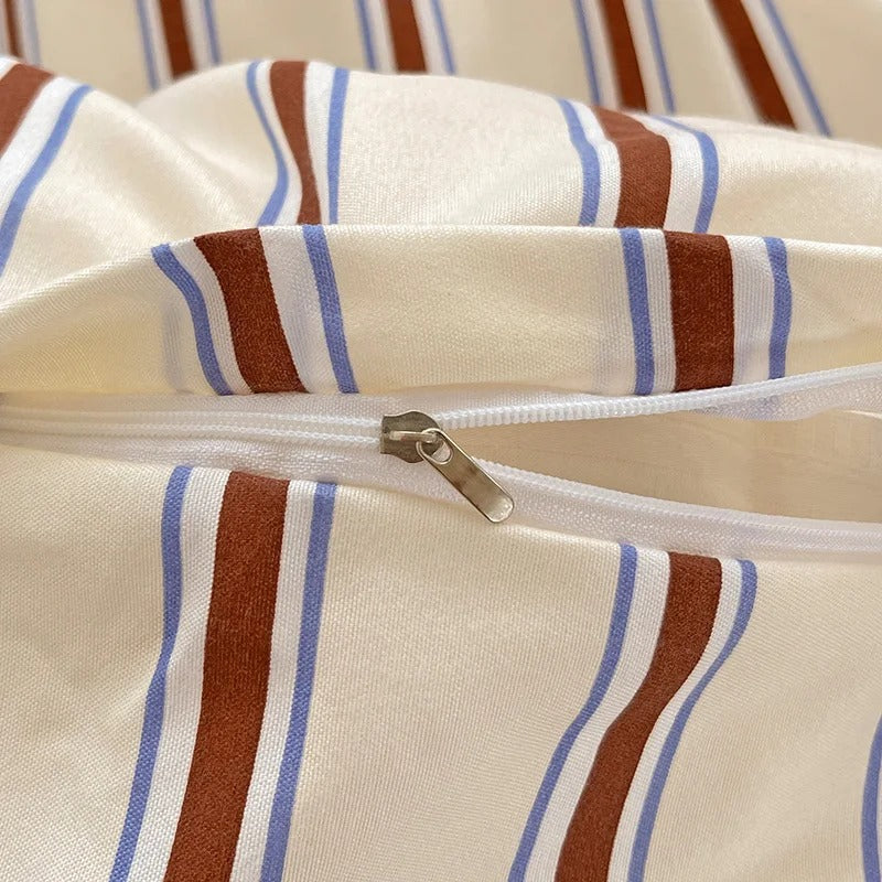 Gestreepte Beddenset – Zacht Polyester Comfort met Tijdloos Klassiek Ontwerp-Bedding-DeWoonVallei-DeWoonVallei
