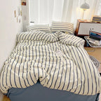 Gestreepte Beddenset – Zacht Polyester Comfort met Tijdloos Klassiek Ontwerp-Bedding-DeWoonVallei-DeWoonVallei
