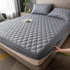 Gewatteerde Hoeslaken Matrasbeschermer Waterdicht Comfort Voor Diepe Slaap-Mattress Protectors-DeWoonVallei-91x183 cm-Grijs-DeWoonVallei