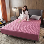 Gewatteerde Hoeslaken Matrasbeschermer Waterdicht Comfort Voor Diepe Slaap-Mattress Protectors-DeWoonVallei-91x183 cm-Roze-DeWoonVallei