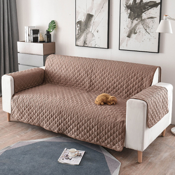 Gewatteerde Huisdier Sofa Beschermerhoes Modern Waterbestendige Bankhoes-Sofa cover-DeWoonVallei-Eenzitter (55 x 196 cm)-Bruin-DeWoonVallei