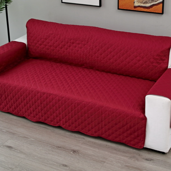 Gewatteerde Huisdier Sofa Beschermerhoes Modern Waterbestendige Bankhoes-Sofa cover-DeWoonVallei-Eenzitter (55 x 196 cm)-Rood-DeWoonVallei