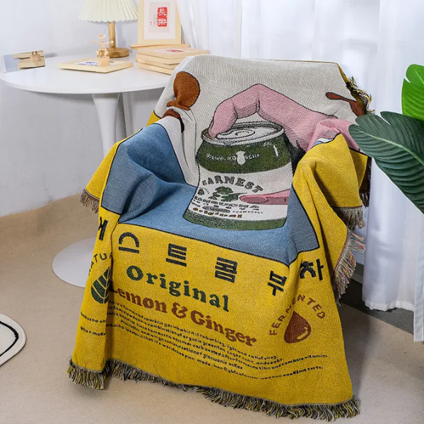 Gezellig Cartoon Kombucha Tapijt voor Sfeervol en Warm Thuis-Throw Blankets-DeWoonVallei-DeWoonVallei
