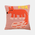 Gezellige Nordic Dieren Kussensloop Geborduurd Zacht Woonaccessoire-Cushion Cover-DeWoonVallei-Vos-DeWoonVallei