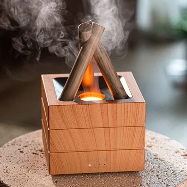 Gezellige Vlam Aroma Diffuser met Ultrasone Geurmist voor Ontspanning-Diffuser-DeWoonVallei-Hout-DeWoonVallei