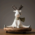 Gezellige Winter Rendier Beeldje Handgemaakt Scandinavisch Feestdecor voor Warme Sfeer-Figurines-DeWoonVallei-DeWoonVallei