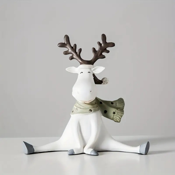 Gezellige Winter Rendier Beeldje Handgemaakt Scandinavisch Feestdecor voor Warme Sfeer-Figurines-DeWoonVallei-DeWoonVallei