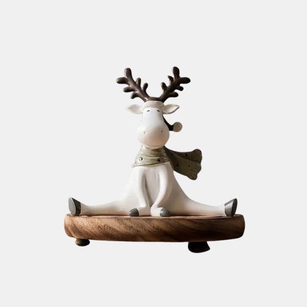 Gezellige Winter Rendier Beeldje Handgemaakt Scandinavisch Feestdecor voor Warme Sfeer-Figurines-DeWoonVallei-DeWoonVallei
