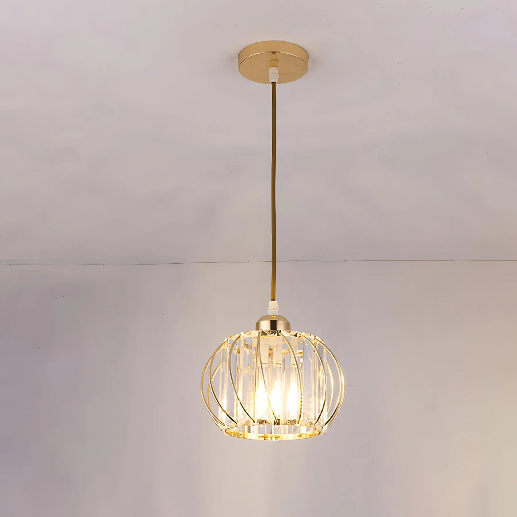 Glazen Hanglamp – Moderne Plafondlamp met IJzeren Frame en Glazen Kap-Ceiling Light-DeWoonVallei-DeWoonVallei